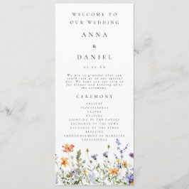 Sommar Wildblomsterprogrammet Garden bröllopsprogr Program