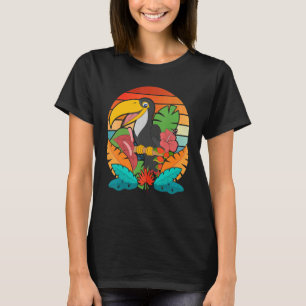 Sommar Wildlife Animal Tropical Flower Löv Retr T Shirt