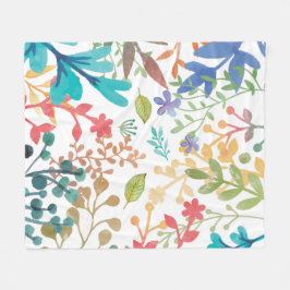 Sommar Woodland Watercolor Medium Fleece Blanket