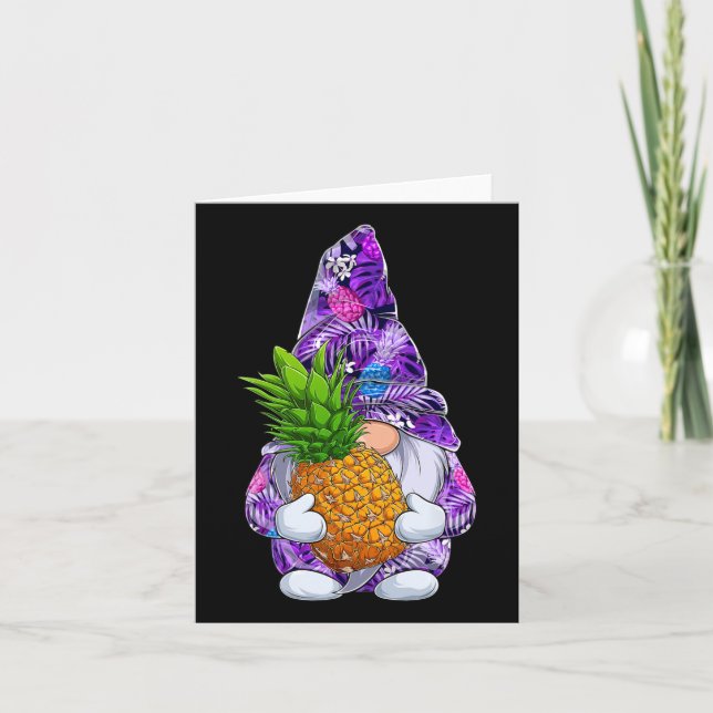 Sommar Xmas Hawaiiansk Pineapple Gnome Jul i  Kort (Framsida)