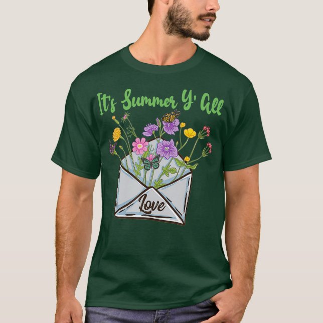 Sommar Yall Cute Summer Boho Enveloppe T Shirt (Framsida)