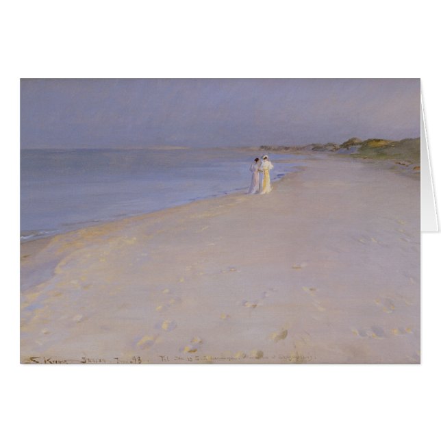 Sommarafton på den södra stranden, Skagen, 1893 Hälsningskort (Framsidan Horizontal)