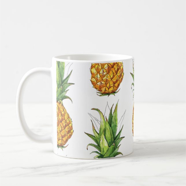 Sommaranas mönster, sömlös design. kaffemugg (Vänster)