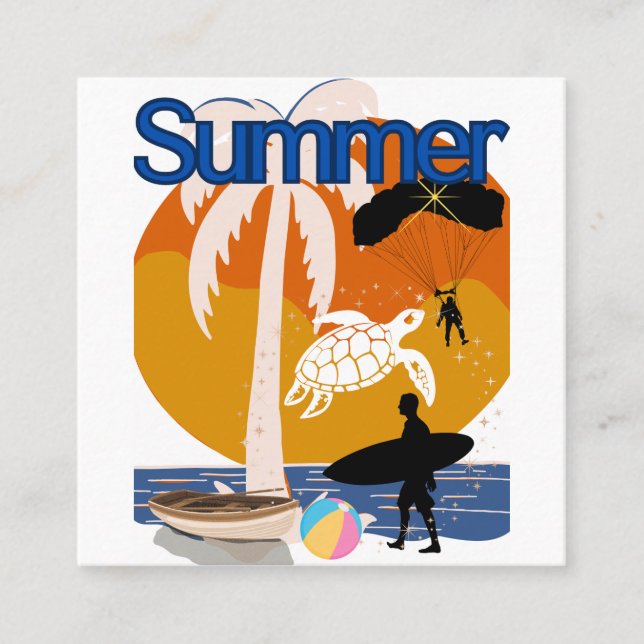 Sommaranda Fyrkantigt Visitkort (Framsida)
