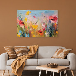 Sommaräng – Expressiva Abstrakt Vilda Blommor Canvastryck