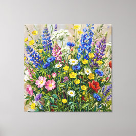 Sommarängsblommor Canvastryck