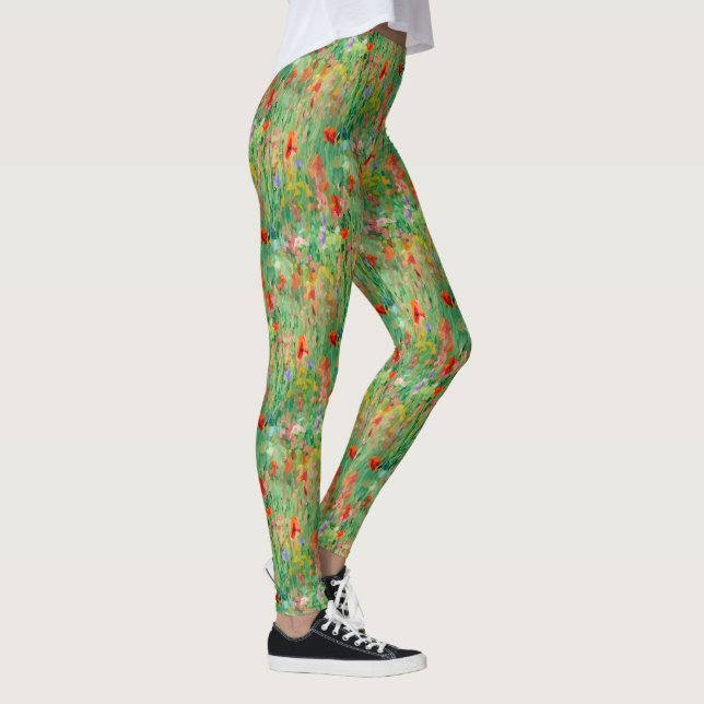 Sommarängsblommor Tapet Leggings (Höger)