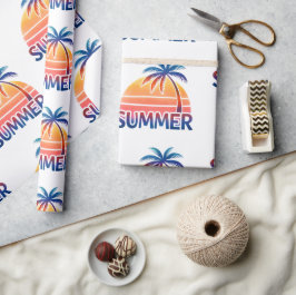 Sommaråtersolnedgång handflatan träd presentpapper