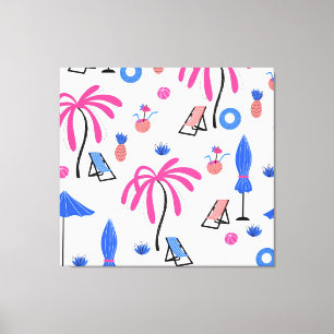 Sommaravacation: Handflatan Träd ananas Mönster Canvastryck