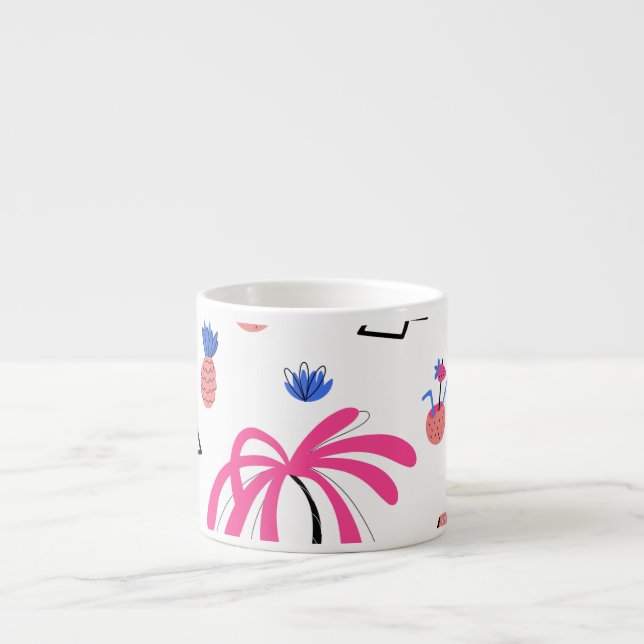 Sommaravacation: Handflatan Träd ananas Mönster Espressomugg (Framsidan)