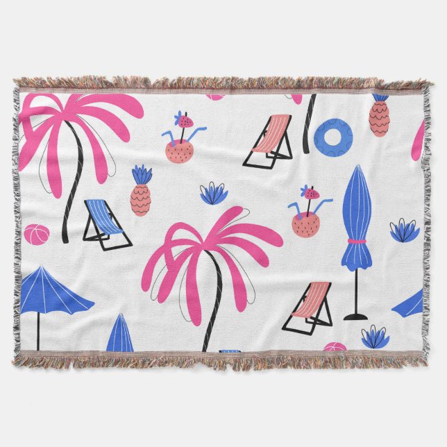 Sommaravacation: Handflatan Träd ananas Mönster Filt (Framsidan)