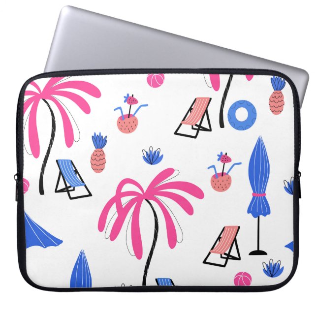 Sommaravacation: Handflatan Träd ananas Mönster Laptop Fodral (Framsidan)