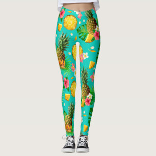 Sommaravacation Helgdag Pineapple Gult Grönt  Leggings