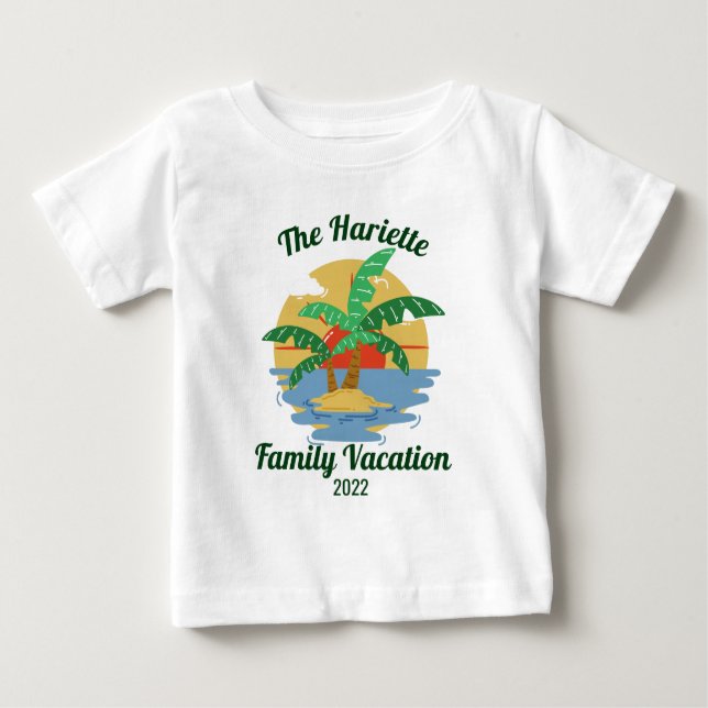 Sommaravacering av Tropical Beach-familjen, matcha T Shirt (Framsida)