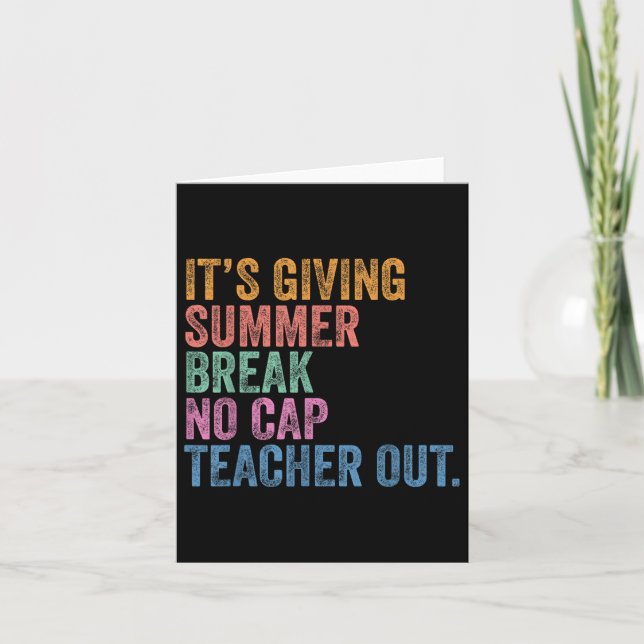 Sommaravbrott i skolan - inget Cap-tea Kort (Framsida)