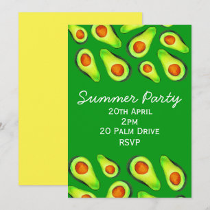 Sommaravokado picnic-trädgården party firande inbjudningar