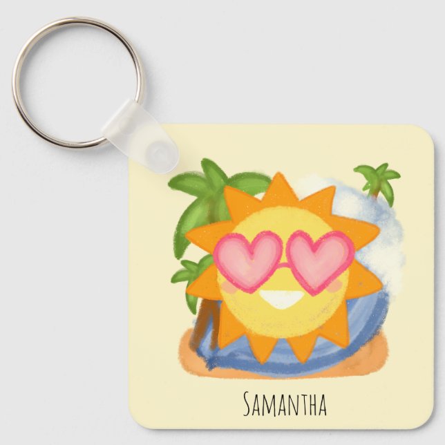 Sommaravslappning Vacation Sol Nyckelring (Framsida)