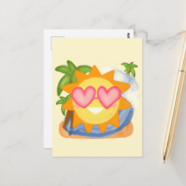 Sommaravslappning Vacation Sol Vykort (Fram/Back In Situ)