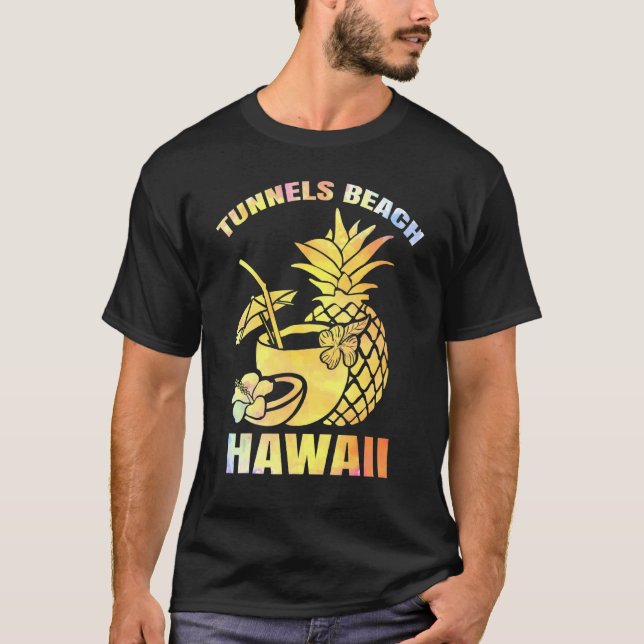 Sommaravstånd Retro Sunset Hawaii Tunnels Beach T Shirt (Framsida)