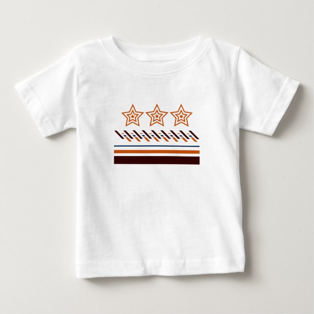 Sommarbaby Tre-Stjärniga Ränder T Shirt (Framsida)
