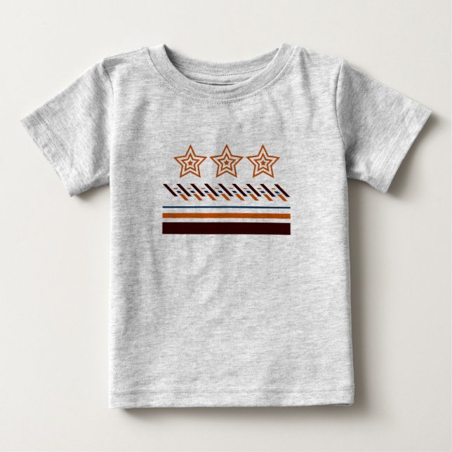 Sommarbaby Tre-Stjärniga Ränder T Shirt (Framsida)
