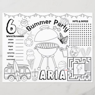 Sommarbabydusch bordstablett, sommaraktivitet laka