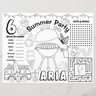 Sommarbabydusch bordstablett, sommaraktivitet laka