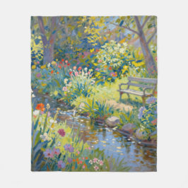 Sommarbäck Blommor Fleecefilt