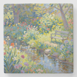 Sommarbäck Blommor Stenunderlägg