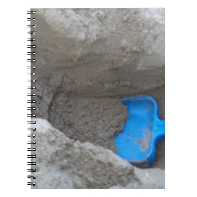Sommarband Grävande Sand Shovel, Scoop, Spela Anteckningsbok Med Spiral (Framsidan)
