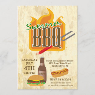 Sommarbarbecue Burger & Brew Party-inbjudan Inbjudningar