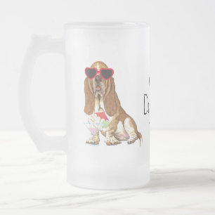 SommarBassethund Frostat Ölglas