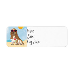 SommarBassethund Returadress Etikett
