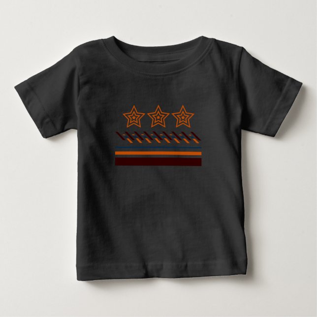 Sommarbebis Tre-Stjärniga Ränder T Shirt (Framsida)