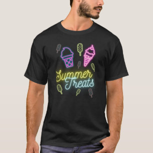 Sommarbehandlingar Neon Ljus Ice Cream Popsicle T Shirt