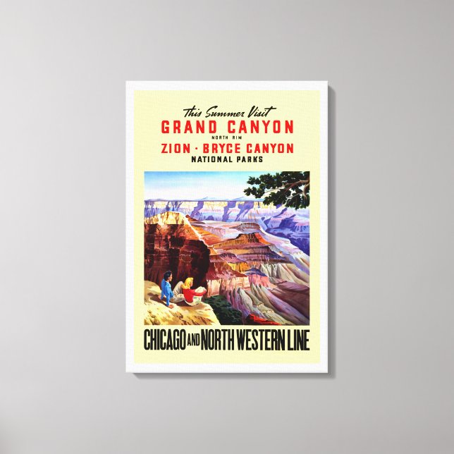 Sommarbesök Grand Canyon Canvastryck (Framsida)