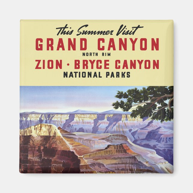 Sommarbesök Grand Canyon Magnet (Framsidan)