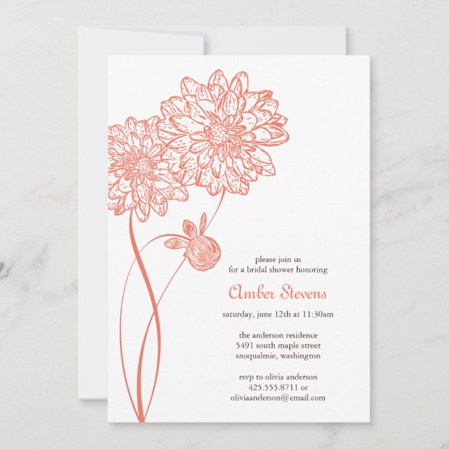 Sommarbesök i Dahlias/parti Inbjudningar (Framsida)