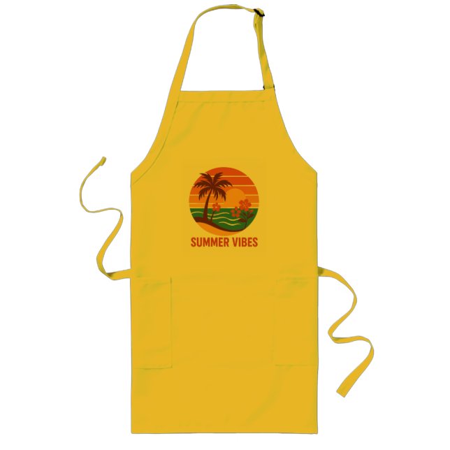 Sommarbilder - Ljus, Tropical och Roligt Design Långt Förkläde (Framsidan)
