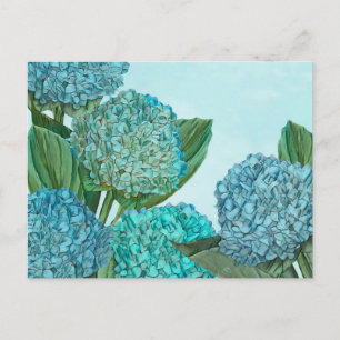 Sommarblå Hydrangea Bukett Vykort