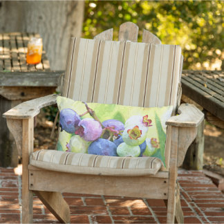 Sommarblåbär, vattenfärgsfärgtoning lumbarkudde