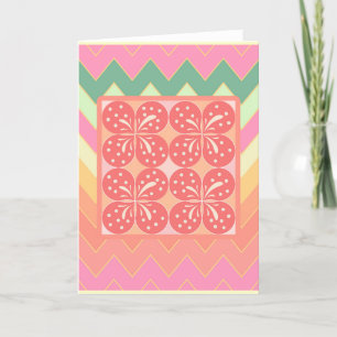Sommarblad zig zag tack kort