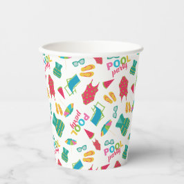 Sommarbladet Bassäng Party födelsedag färgad cute