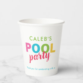 Sommarbladet Bassäng Party födelsedag färgad cute