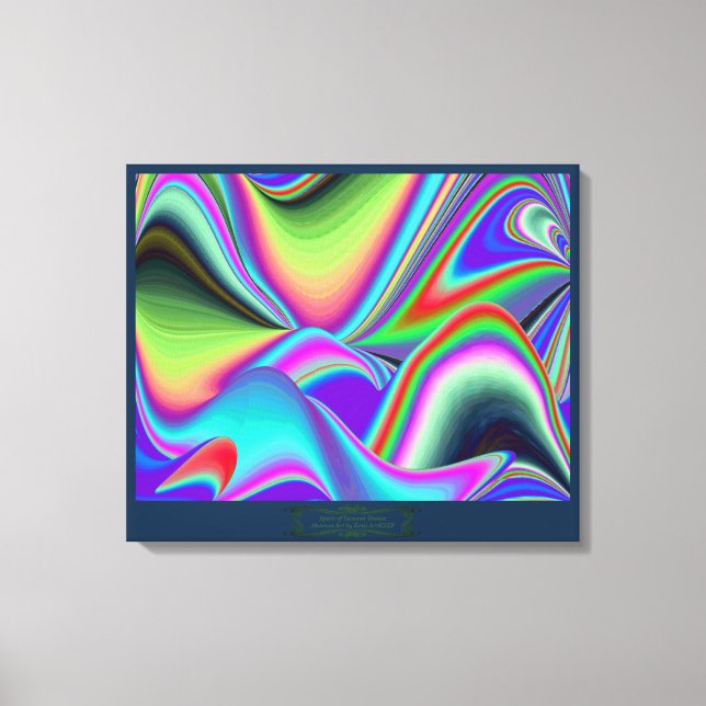 Sommarblåsans Abstrakt 3D Rainbowart Canvastryck (Framsida)