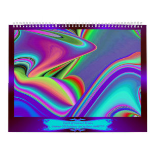 Sommarblåsans Abstrakt 3D Rainbowart Kalender