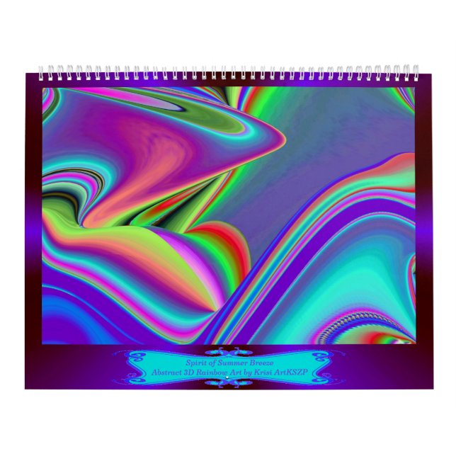 Sommarblåsans Abstrakt 3D Rainbowart Kalender (Omslag)