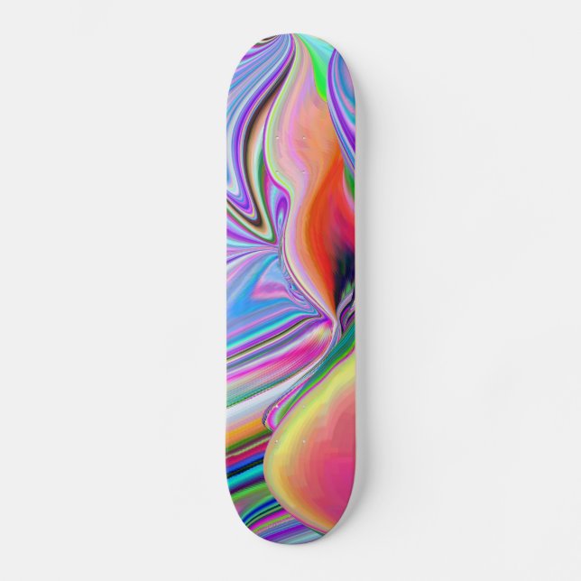 Sommarblåsans Abstrakt 3D Rainbowart Mini Skateboard Bräda 18,5 Cm (Framsida)
