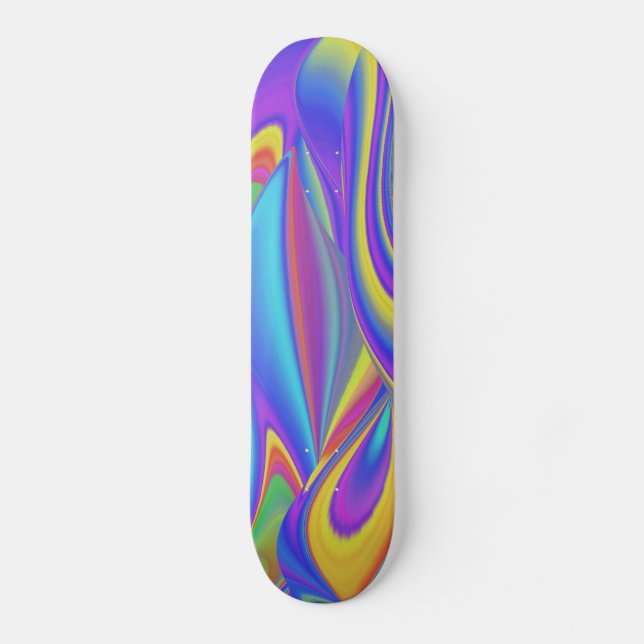 Sommarblåsans Abstrakt 3D Rainbowart Mini Skateboard Bräda 18,5 Cm (Framsida)