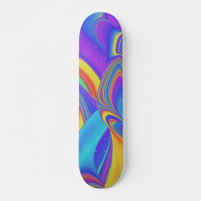 Sommarblåsans Abstrakt 3D Rainbowart Mini Skateboard Bräda 18,5 Cm (Framsida)